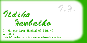ildiko hambalko business card