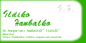 ildiko hambalko business card